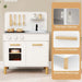 Kids Wooden Play Kitchen – White | Lights, Sounds and Complete Chef Set COSTWAY - Little and Giant Explorers Costway
