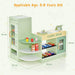 Kids Wooden Play Supermarket with Accessories in Green - Little and Giant Explorers Costway