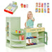 Kids Wooden Play Supermarket with Accessories in Green - Little and Giant Explorers Costway