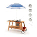 Wooden Play Trolley with Umbrella, Oven and Sink - Little and Giant Explorers Costway