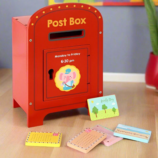 Wooden Post Box with Mail - Little and Giant Explorers SOKA Play Imagine Learn