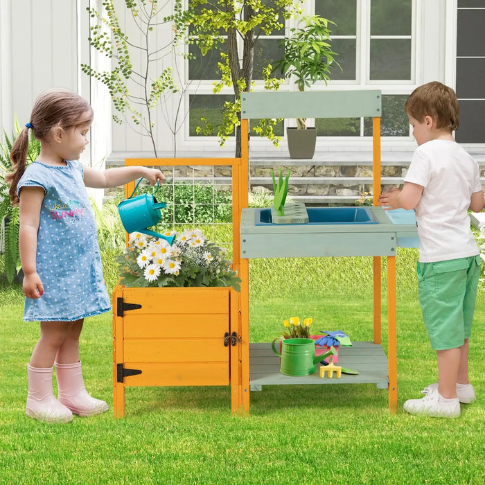 Kids Wooden Potting Bench | Complete Botanical Adventure - Peek-a-Boo Window COSTWAY - Little and Giant Explorers Costway