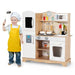 Kids Wooden Pretend Play Kitchen with Light, Sounds and Accessories - Little and Giant Explorers Costway