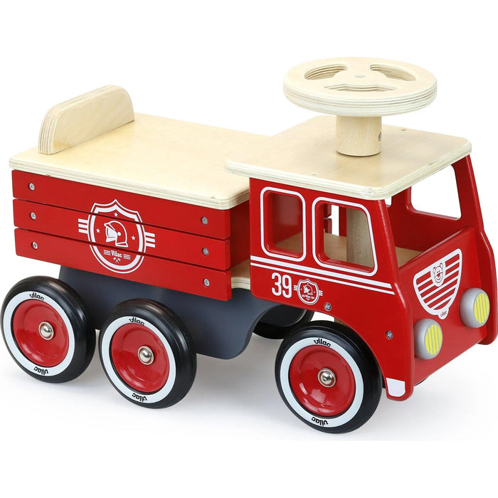 Kids Wooden Ride On Fire Truck - Little and Giant Explorers Vilac