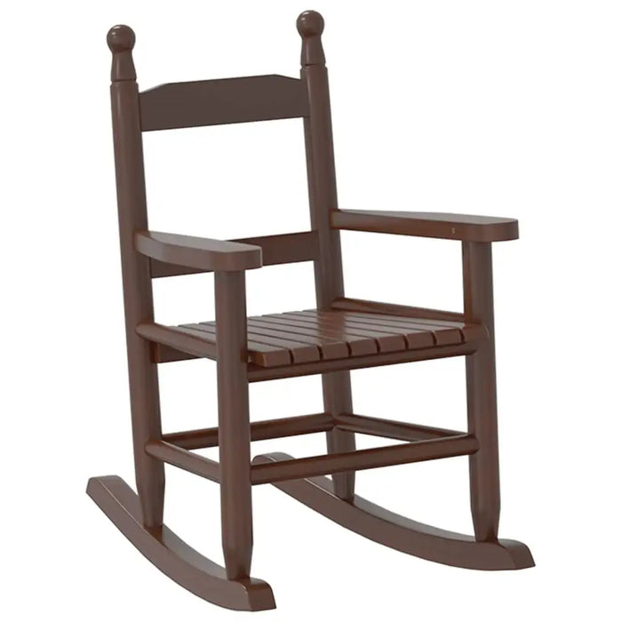 Kids Wooden Rocking Chair - Brown | Solid Poplar Wood VIDAXL - Little and Giant Explorers vidaXL