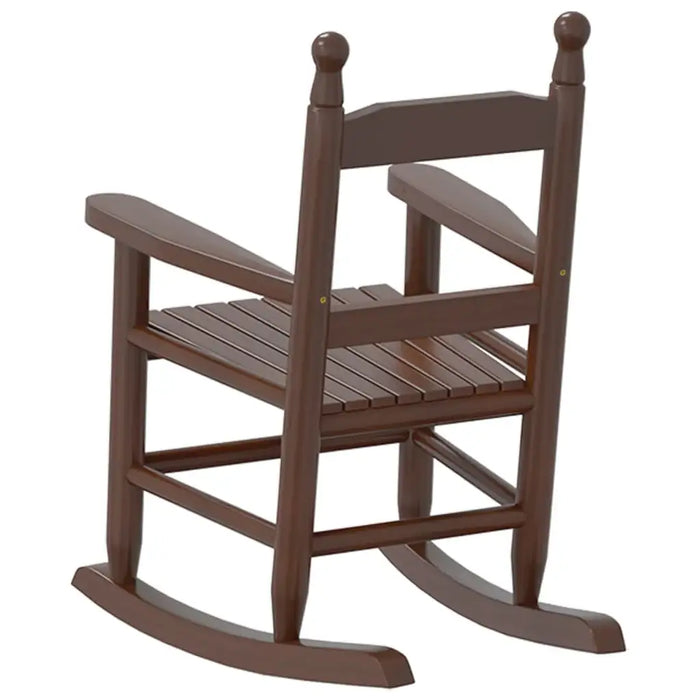 Kids Wooden Rocking Chair - Brown | Solid Poplar Wood VIDAXL - Little and Giant Explorers vidaXL