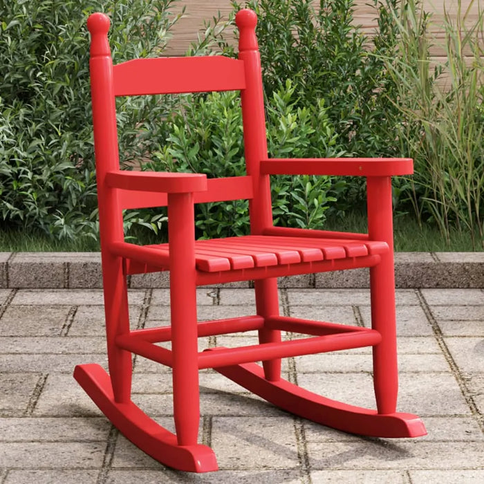 Kids Wooden Rocking Chair - Red | Poplar Wood VIDAXL - Little and Giant Explorers vidaXL
