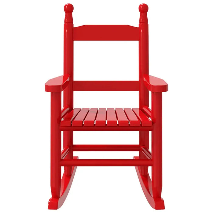 Kids Wooden Rocking Chair - Red | Poplar Wood VIDAXL - Little and Giant Explorers vidaXL