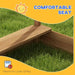 Kids wooden sandbox comfortable seat feature, maximum load 100kg, on grass