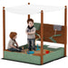 Wood Sandpit with Canopy, Storage Bins and Chutes - Little and Giant Explorers AIYAPLAY