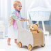 Kids Wooden Shopping Cart – White | Elephant-Shaped Push Trolley with Storage Chest COSTWAY - Little and Giant Explorers Costway