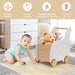 Kids Wooden Shopping Cart – White | Elephant-Shaped Push Trolley with Storage Chest COSTWAY - Little and Giant Explorers Costway