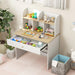 Kids Wooden Study Desk | Learning Table with Drawer and Storage Hutches COSTWAY - Little and Giant Explorers Costway