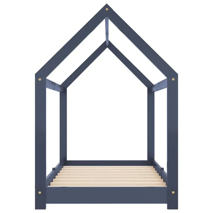 Kids Bed Frame in Grey and Solid Pine Wood (70 x 140cm) - Little and Giant Explorers vidaXL