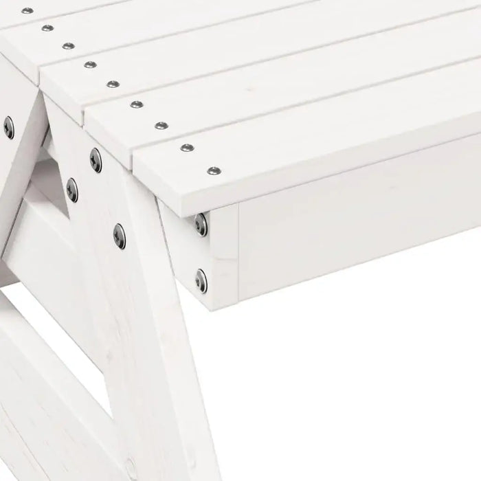 Picnic Table for Kids in White and Solid Wood Pine - Little and Giant Explorers vidaXL
