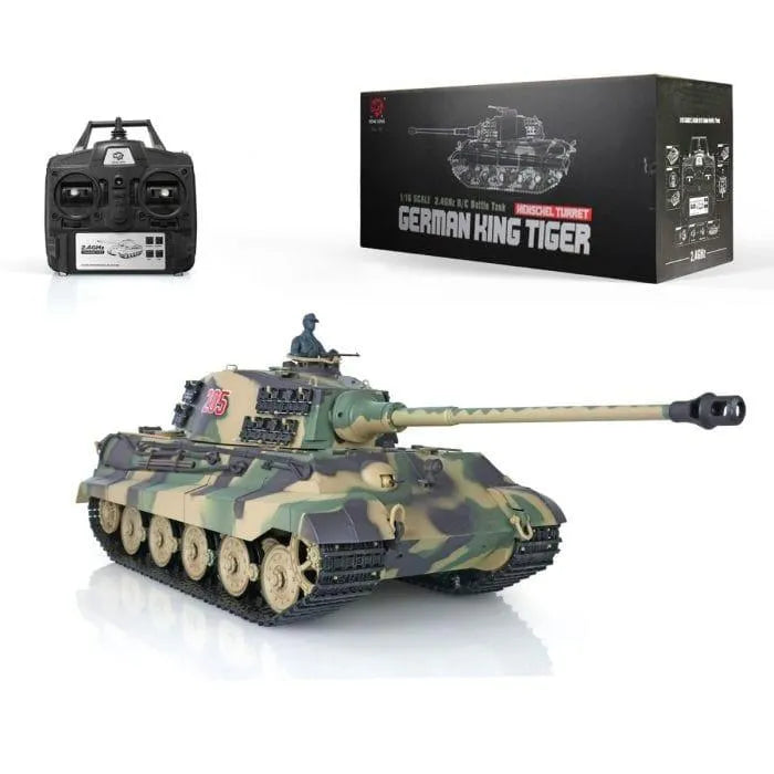 1/16 scale German King Tiger RC tank remote control camo with box and controller