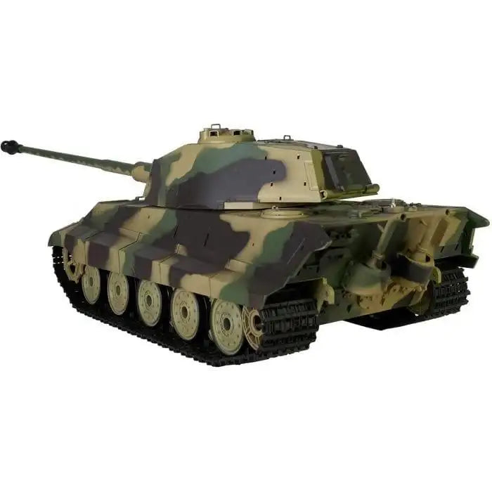 1/16 scale RC King Tiger tank in camouflage with realistic tracks and turret detail