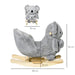 Plush koala rocker for kids with baby koala, wooden base, and safety harness, 60x33x50cm.