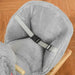 Soft grey koala rocker seat with safety harness on wooden floor
