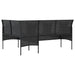 L-shaped Couch Sofa with Cushions Poly Rattan Black - Little and Giant Explorers vidaXL