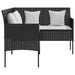 L-shaped Couch Sofa with Cushions Poly Rattan Black - Little and Giant Explorers vidaXL