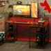 L Shaped Gaming Desk with LED Lights and Power Outlets 150cm - Little and Giant Explorers HOMCOM