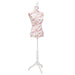 Ladies Bust Display Mannequin in Cotton and White With Rose - Little and Giant Explorers vidaXL