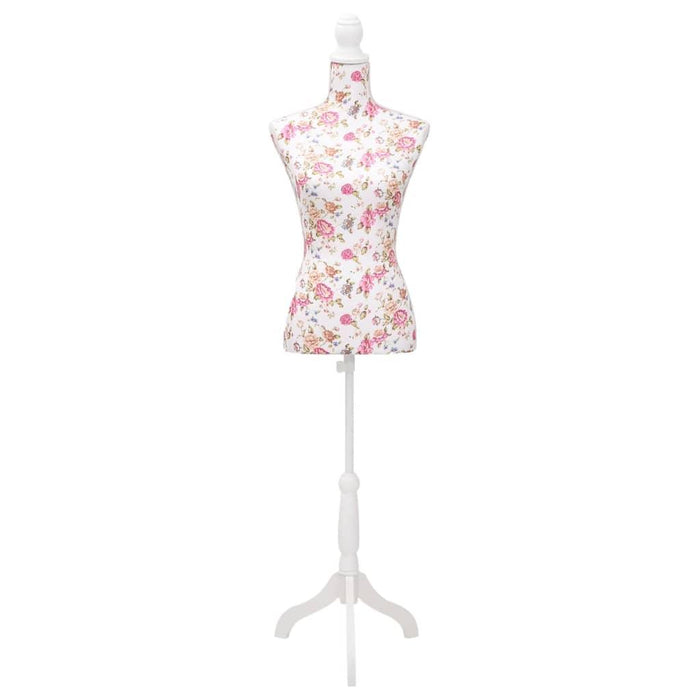 Ladies Bust Display Mannequin in Cotton and White With Rose - Little and Giant Explorers vidaXL