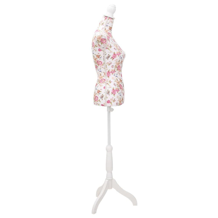 Ladies Bust Display Mannequin in Cotton and White With Rose - Little and Giant Explorers vidaXL