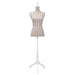 Ladies Bust Display Mannequin Linen With Stripes - Little and Giant Explorers vidaXL