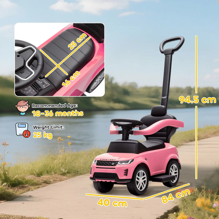 Land Rover Discovery 2-in-1 Ride-On Car – Pink | Officially Licensed Push Car AIYAPLAY - Little and Giant Explorers