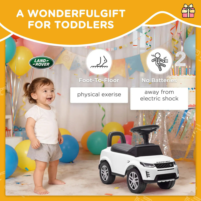 Land Rover Discovery Baby Ride-On Car – White | Officially Licensed - Foot-to-Floor Baby Car AIYAPLAY - Little and Giant Explorers AIYAPLAY