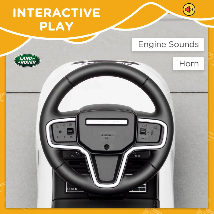 Land Rover Discovery Baby Ride-On Car – White | Officially Licensed - Foot-to-Floor Baby Car AIYAPLAY - Little and Giant Explorers AIYAPLAY