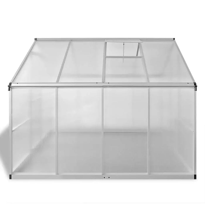 Large aluminium double-walled polycarbonate greenhouse with clear panels