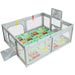 Large Multi-Activity Baby Playpen with Sports Centre in Light Grey - Little and Giant Explorers Costway