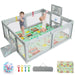 Large Multi-Activity Baby Playpen with Sports Centre in Light Grey - Little and Giant Explorers Costway