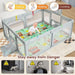 Large Multi-Activity Baby Playpen with Sports Centre in Light Grey - Little and Giant Explorers Costway