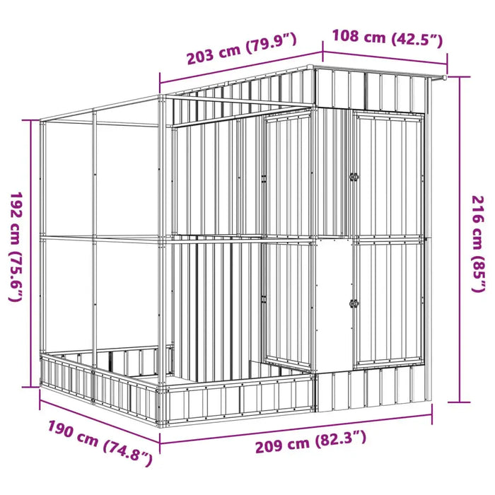 Large Bird Aviary with Extension – 209x203x216cm | Outdoor Flight Cage for Small Animals VIDAXL - Little and Giant Explorers vidaXL