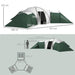 Large Camping Tent with 3 Bedrooms, Living Area and Porch (6-9 persons) - Little and Giant Explorers Outsunny