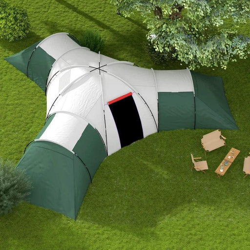 Large Camping Tent with 3 Bedrooms, Living Area and Porch (6-9 persons) - Little and Giant Explorers Outsunny