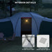 Large Camping Tent with 3 Bedrooms, Living Area and Porch (6-9 persons) - Little and Giant Explorers Outsunny