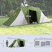 Large Camping Tunnel Tent with 2 Bedrooms and Living Area in Green (4 - 6 persons) - Little and Giant Explorers Outsunny