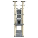 Large light grey multi-level cat tree tower with scratching posts and platforms
