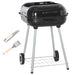 Large Charcoal Barbecue Grill | 53cm Cooking Area with Wheels, Lid and Utensils OUTSUNNY - Little and Giant Explorers Outsunny