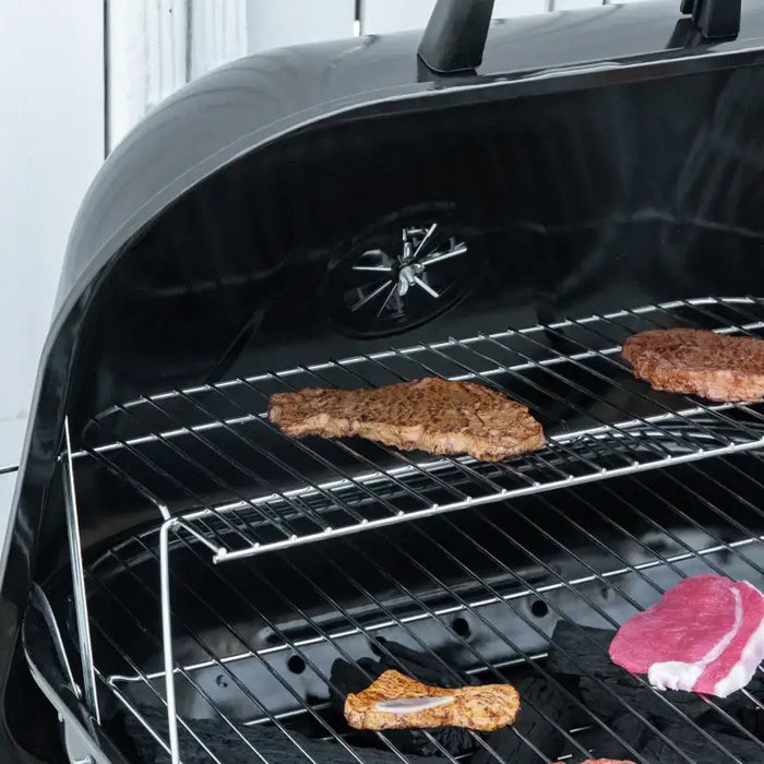 Large Charcoal Barbecue Grill | 53cm Cooking Area with Wheels, Lid and Utensils OUTSUNNY - Little and Giant Explorers Outsunny