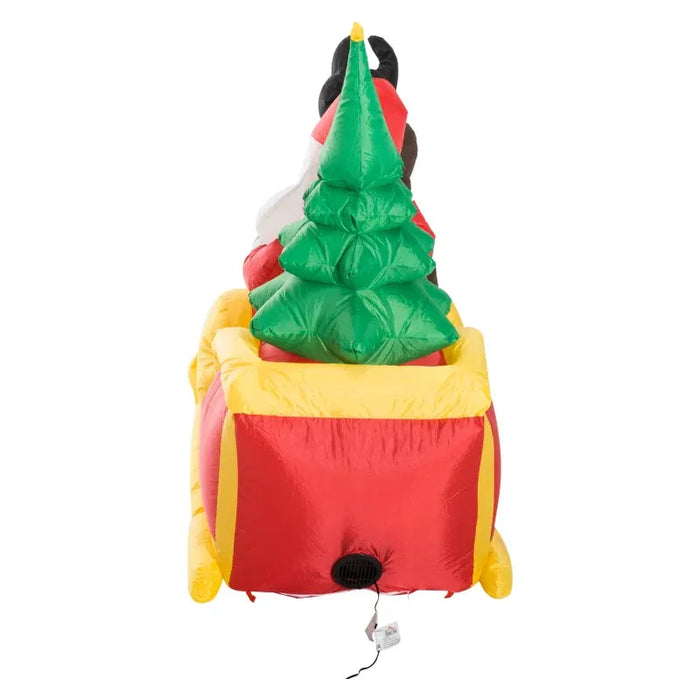 Large Christmas Inflatable with Santa on a Sleigh and Reindeers - Little and Giant Explorers HOMCOM