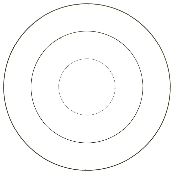 Three concentric metal planter rings in olive green, minimalist modern round steel design