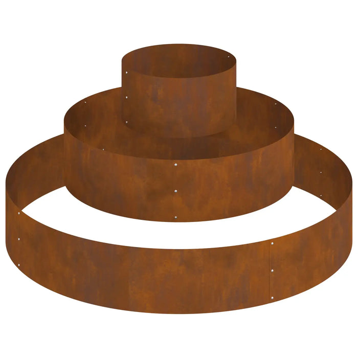 Large Cylindrical Metal Planter Weathering Steel | Brown Rustic Weathered Finish - Little and Giant Explorers vidaXL
