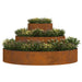 Large Cylindrical Metal Planter Weathering Steel | Brown Rustic Weathered Finish - Little and Giant Explorers vidaXL