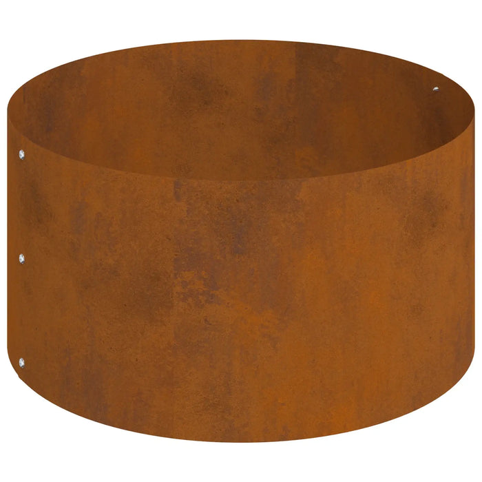Large Cylindrical Metal Planter Weathering Steel | Brown Rustic Weathered Finish - Little and Giant Explorers vidaXL